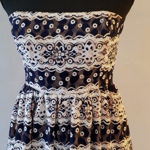 Endless Rose Brown Multi Print Strapless Dress